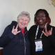 81 year old Mrs Jennifer Gillespie is happy to have been assisted through the sign language interpreter, Unathi Kave.