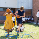 Western Cape Minister of Education, Debbie Schäfer and Western Cape Minister of Health, Nomafrench Mbombo showing learners at Heideveld Primary how to keep active, during a health visit which formed part of an event celebrating partnerships.