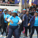 Western Cape Government staff refused to let the wet weather dampen their spirits and were dancing in large groups