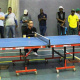 Wuma Tshona (Department of Health) and Marlene Swanepoel (DCAS) during an intense table tennis match.