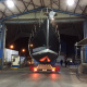 Yacht at the Southern Wind Shipyard before being transported to the Cape Town Harbour.