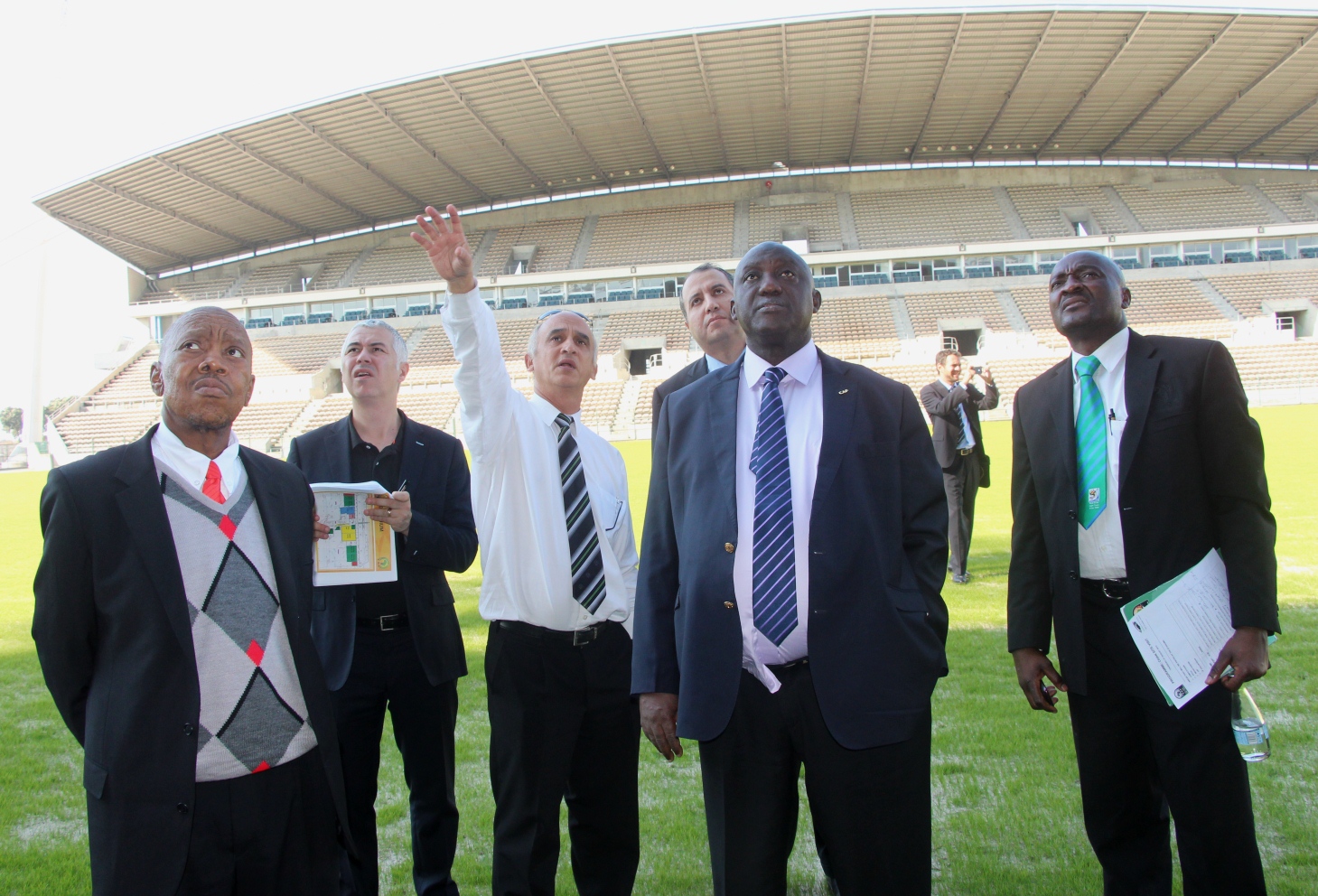 The CAF delegation at the Athlone stadium.