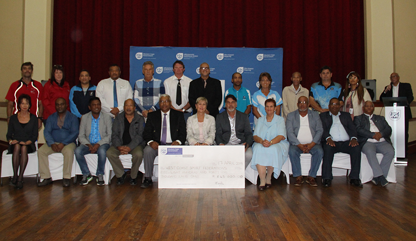 The Department of Cultural Affairs and Sport allocated R845 000 to West Coast Sports Federations on 17 April 2019