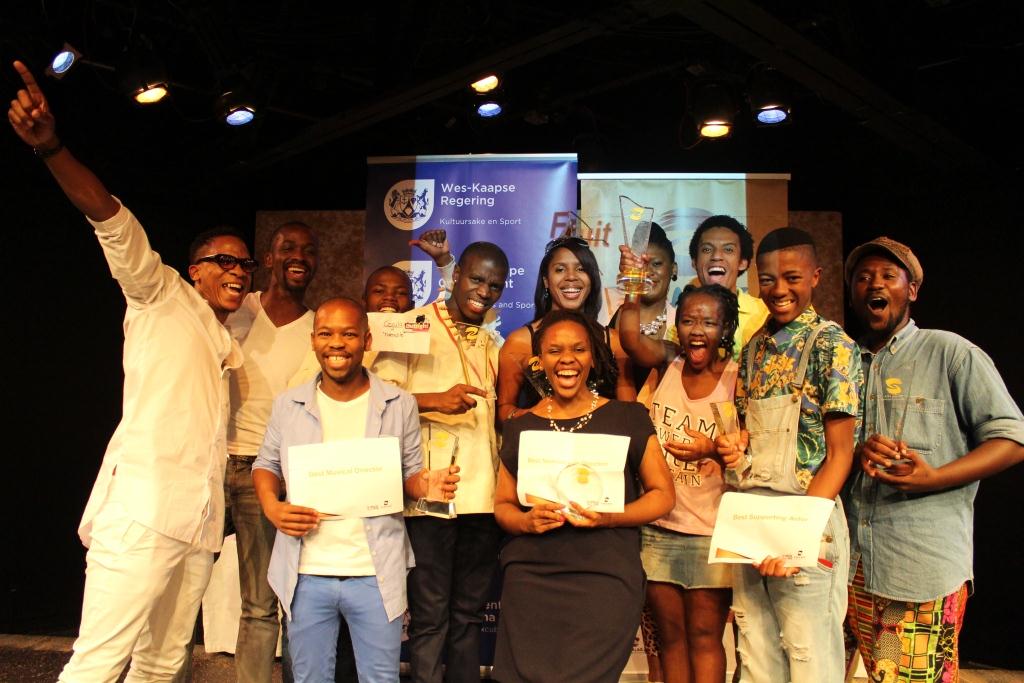 The excited and talented winners of the Zabalaza Theatre Festival