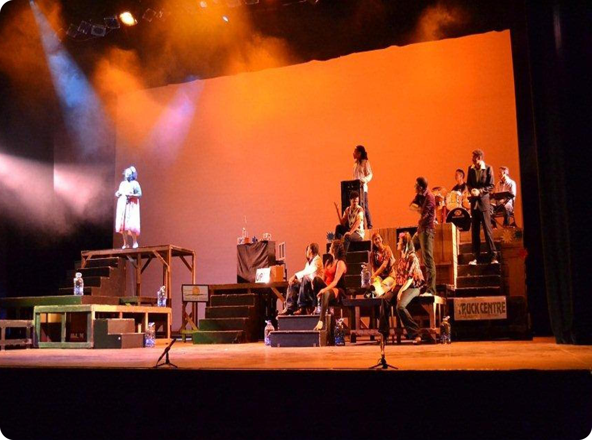 The group of stage performers during a production.