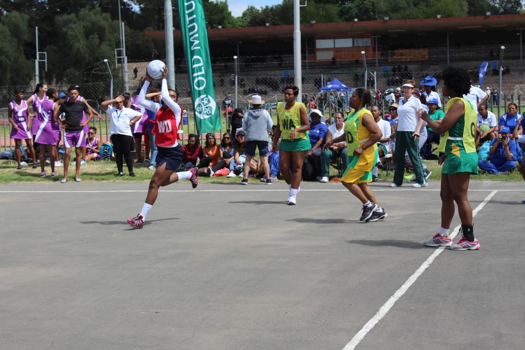 The ladies on the netball courts did not shy away from giving it their all