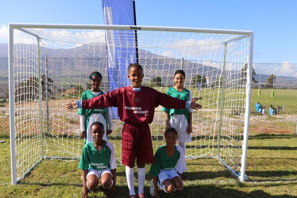 The passionate football girls team from Bontebok, Swellendam at the RSDP Games in Villiersdorp