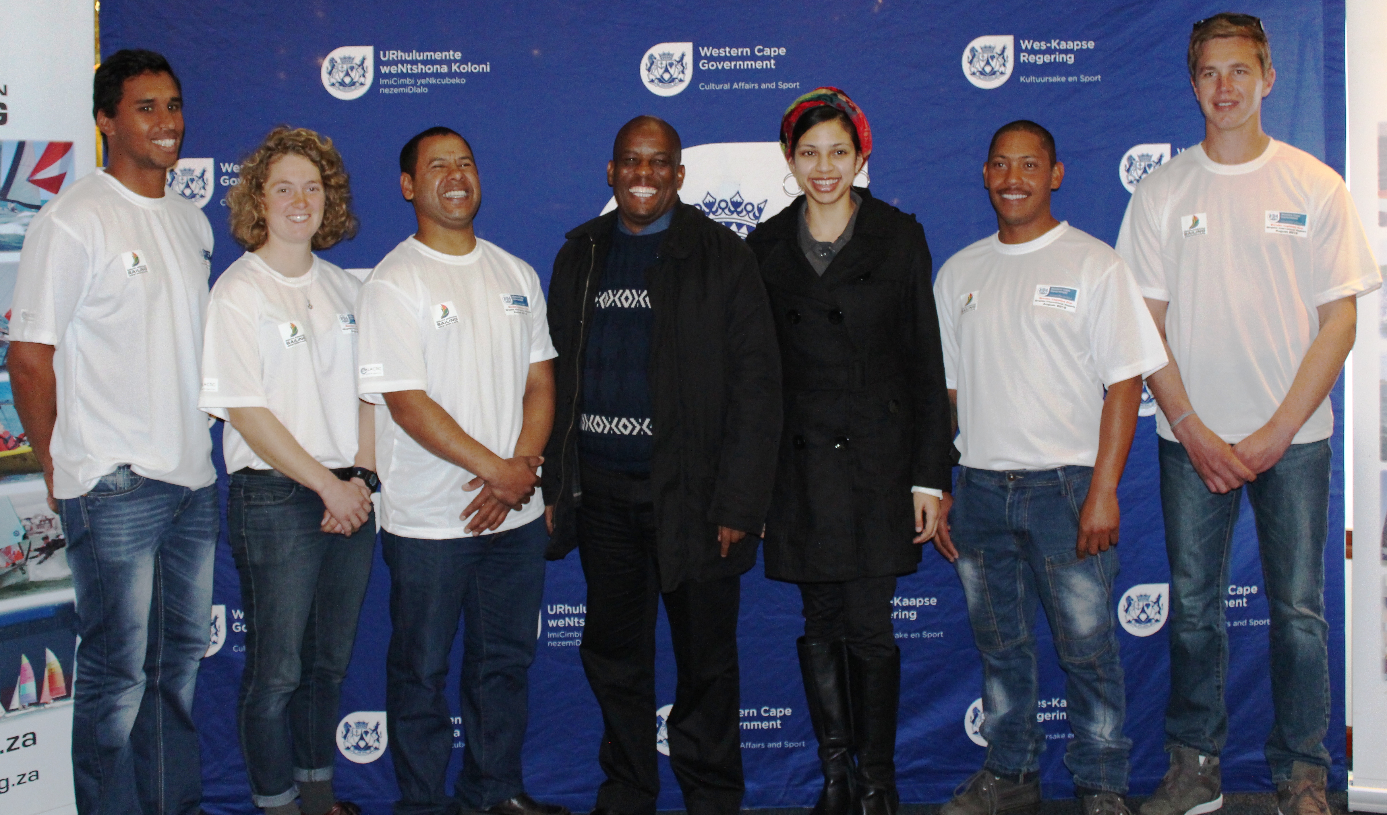 The WC delegation with DCAS Director for Sport Promotion Thabo Tutu and Zaghra Savahl in the centre.