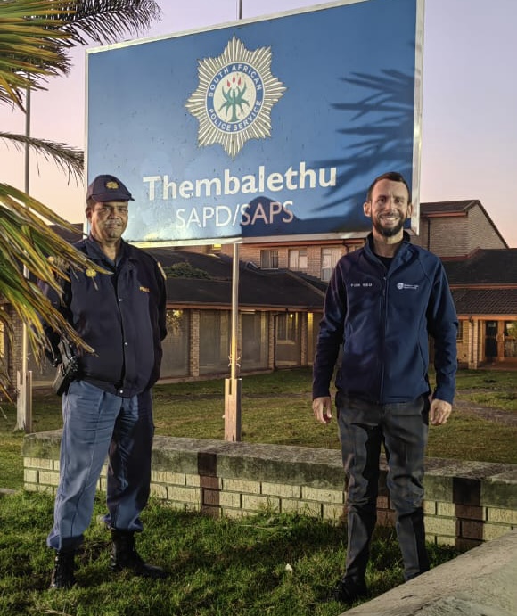 Thembalethu SAPS Shift Commander, Warrant Officer Crowley and Western Cape Minister of Police Oversight and Community Safety, Reagen Allen