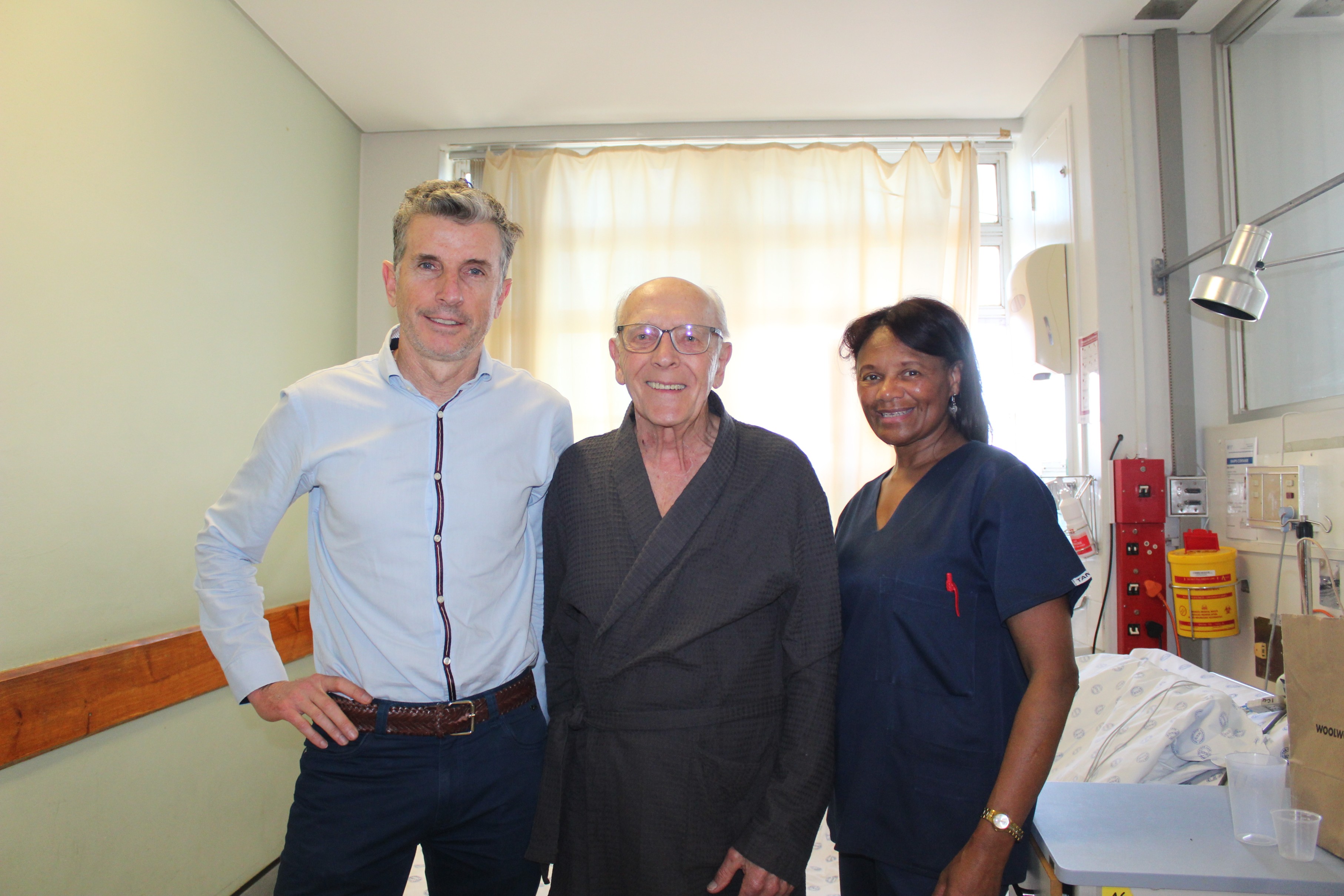 Dr Hellmuth Weich, Senior Specialist, Max Köster and Professional Nurse Emily de Jongh at Tygerberg Hospital last week.