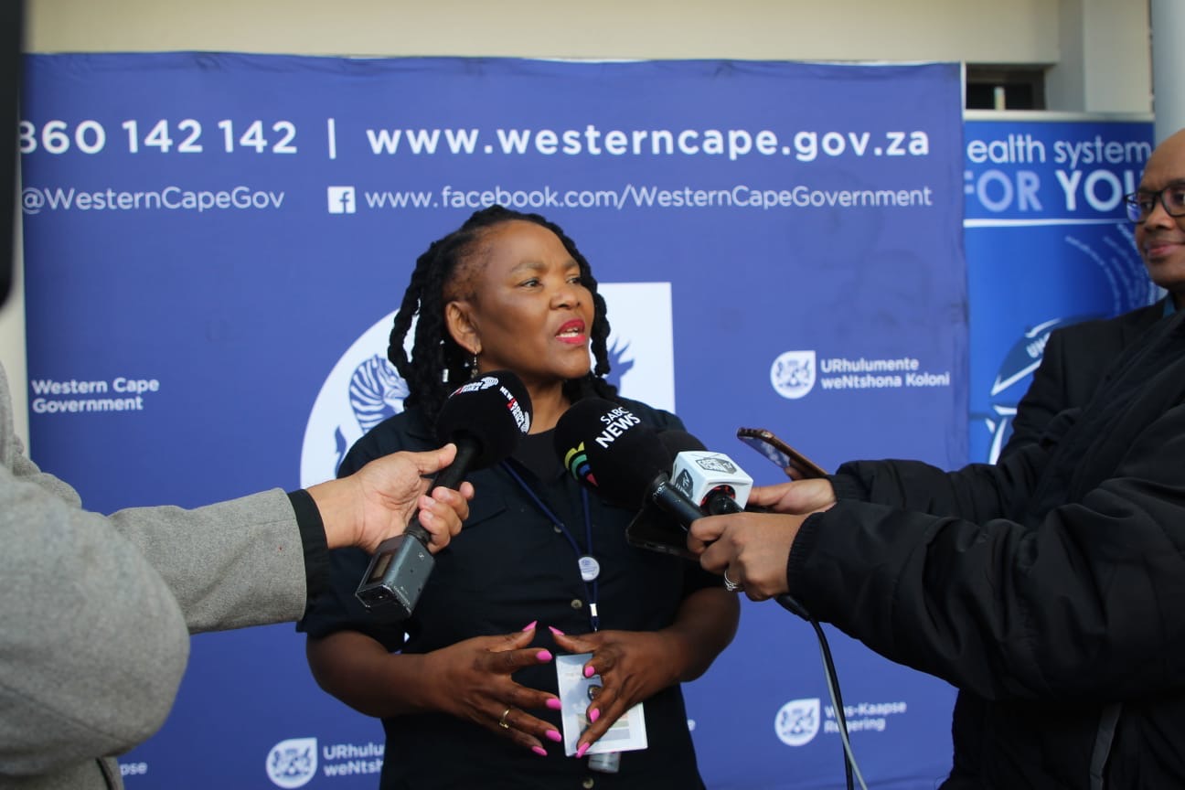 Minister Mbombo briefing the media on the progress towards being fully operational. 