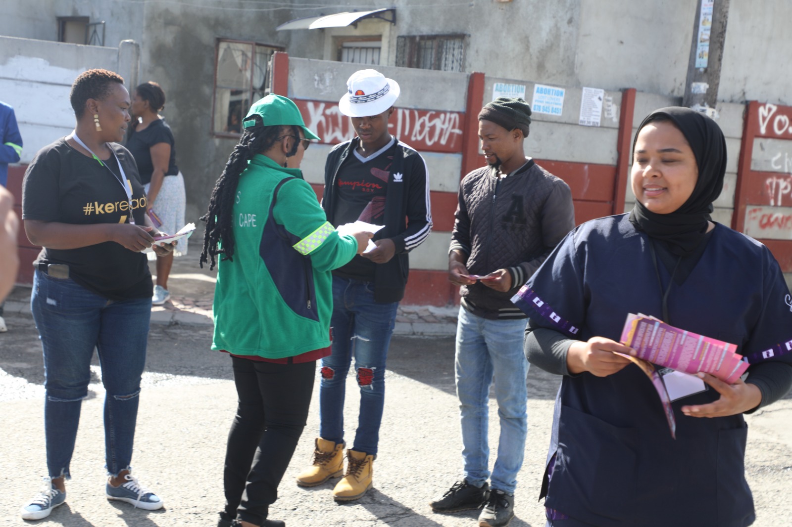 Minister Mbombo engaging residents in Du Noon and raising awareness for the services offered at the Wellness Hub.