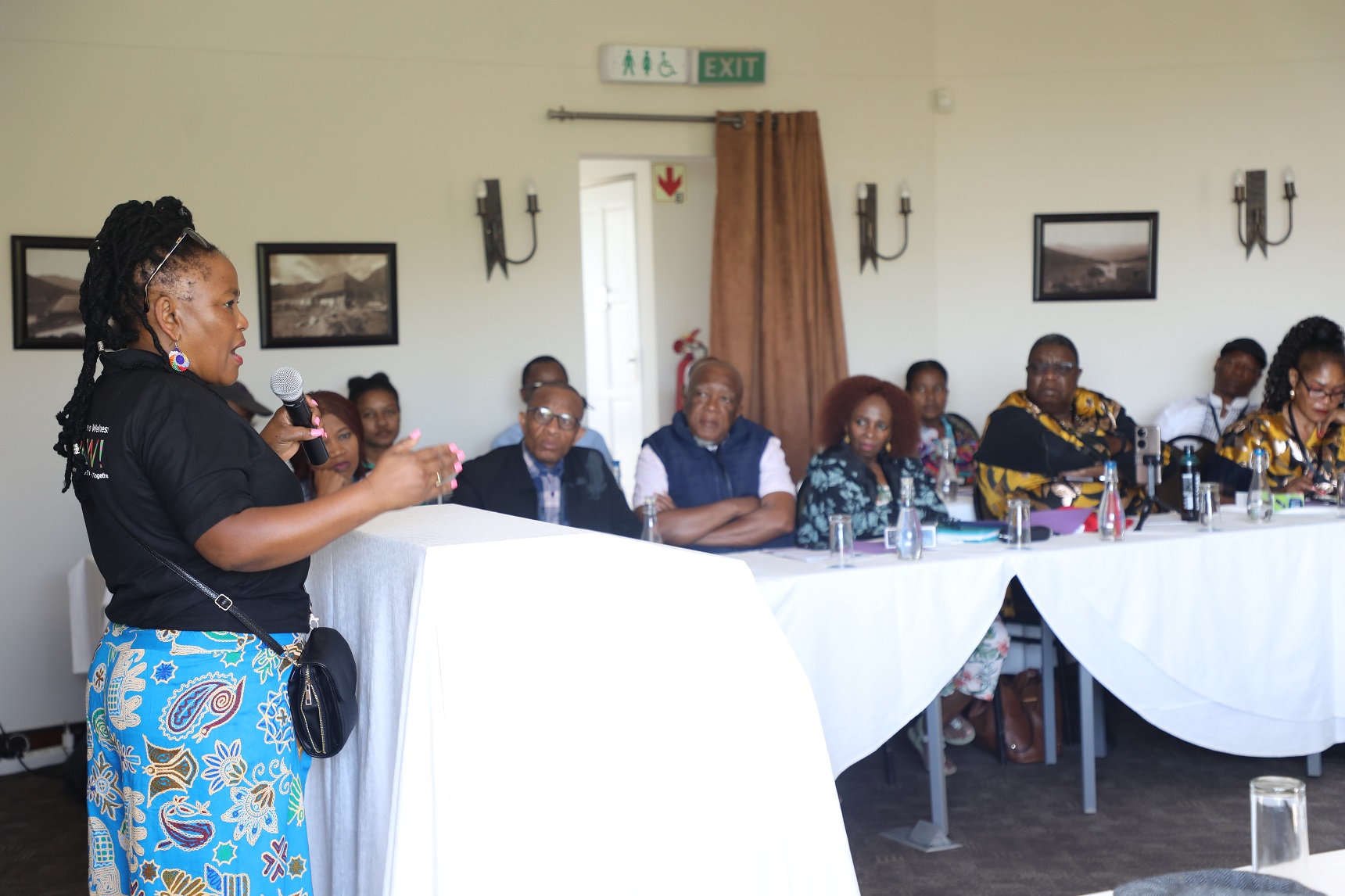 Minister Mbombo engaging the pastors on the holistic nature of wellness and the various factors that one’s wellbeing depends.