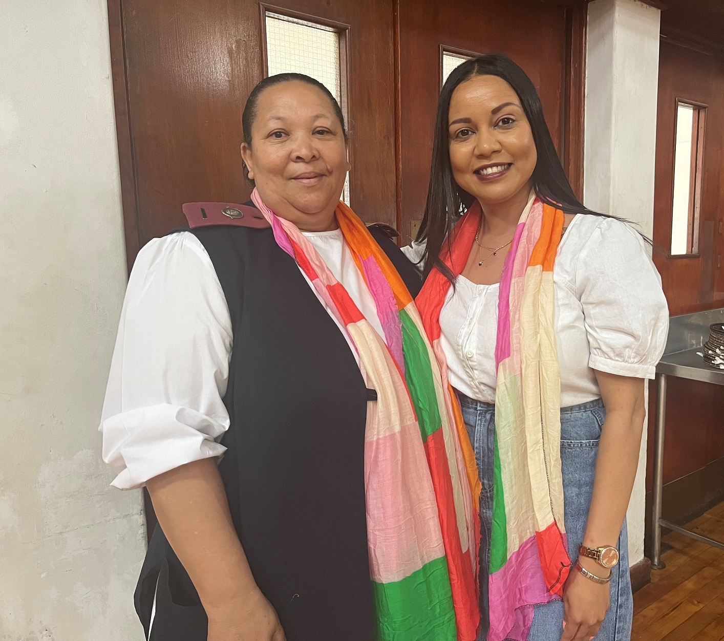 Western Cape Government mental health counsellor Zelah Dodgen (right) and mental health nurse Sandra Baloyi (left) are pictured at the launch of a youth-friendly clinic in Ruyterwacht, aimed at creating safe spaces for youth to access healthcare.
