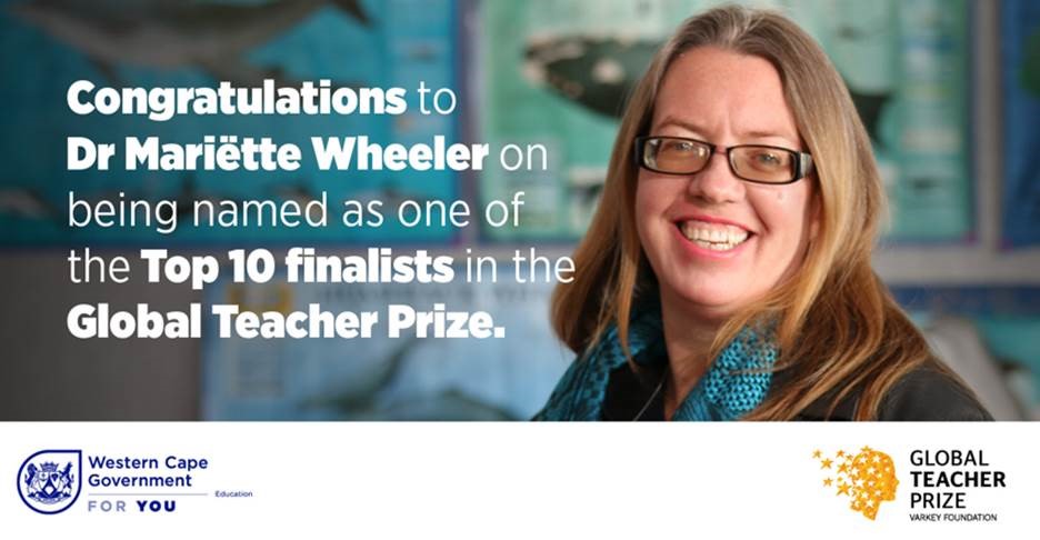 Western Cape teacher announced as a Top 10 finalist for the 2023 Global Teacher Prize
